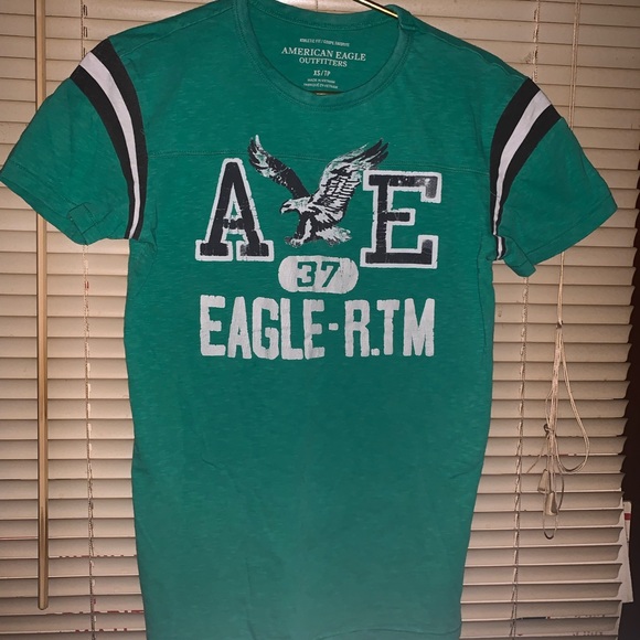 Green American eagle outfitters T-shirt graphic Athletic Fit Eagle-R.TM - Picture 2 of 4